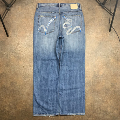 Ecko Unltd. 00s graphic baggy blue jeans