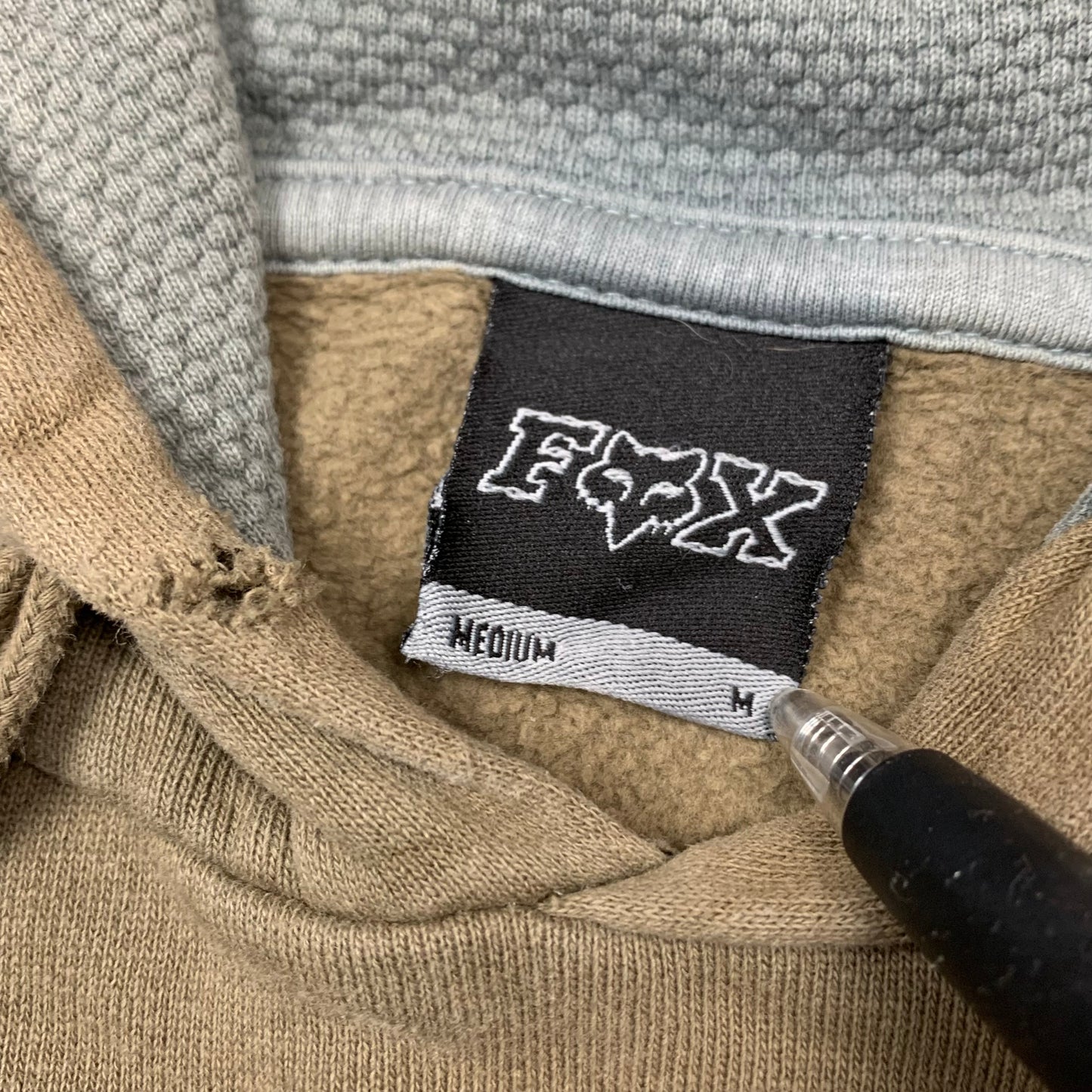 Fox Racing 00s brown boxy graphic hoodie (M)
