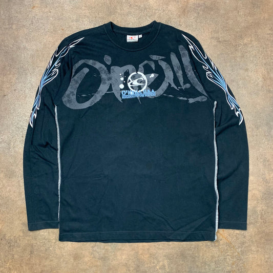 O'Neill 00s navy graphic long sleeve tee