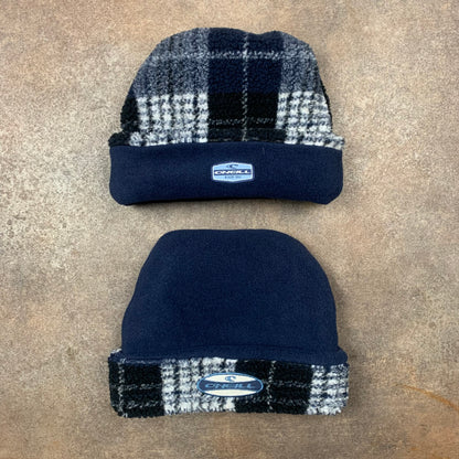 O’Neill 00s reversible plaid navy beanie