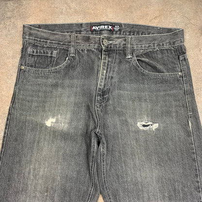 Avirex 00s baggy grey grunge denim jeans