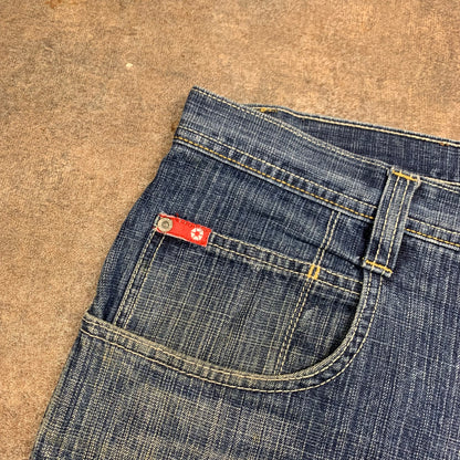 Southpole 00s red tab navy baggy jorts