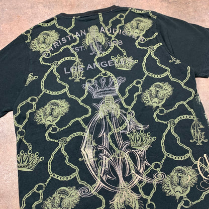 Christian Audigier 00s rhinestone graphic tee (XL)
