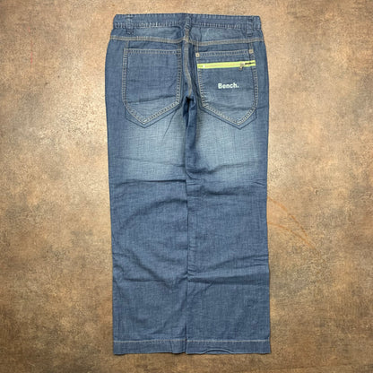 Bench 00s navy faded baggy jeans (32")
