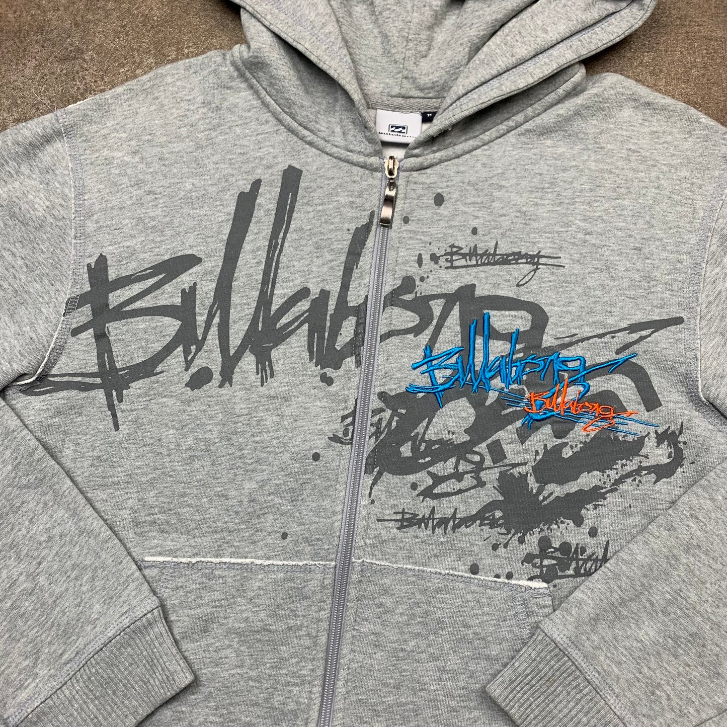 Billabong 00s graphic zip hoodie