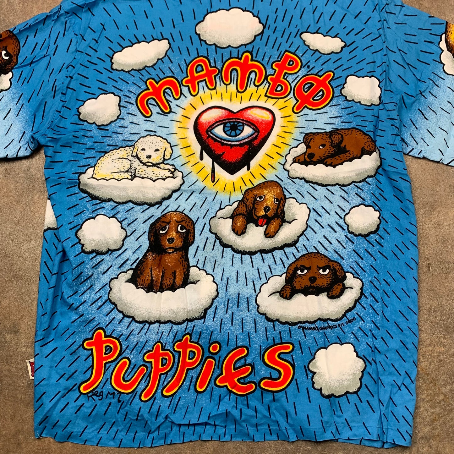 Mambo 00s blue graphic Loud Shirt (L)