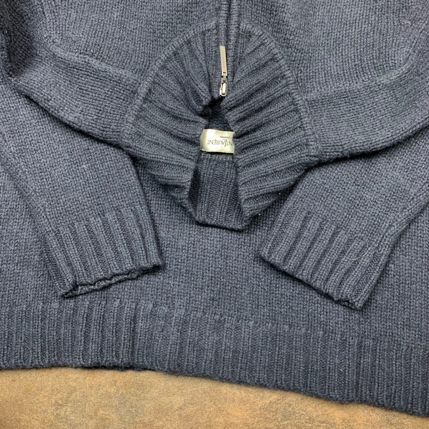 Yves Saint Laurent 00s navy zip fleece (XL)