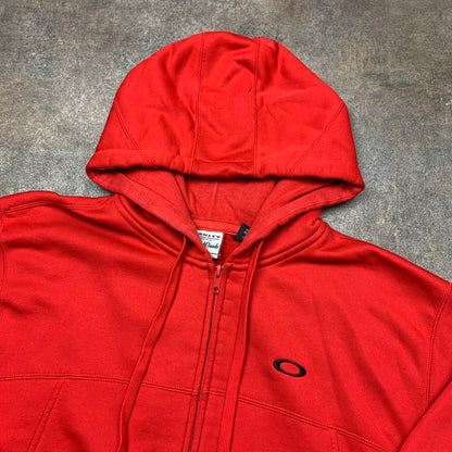 Oakley 00s red boxy zip hoodie