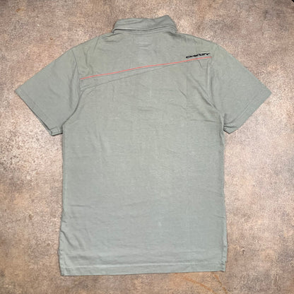 Oakley 00s grey graphic polo shirt
