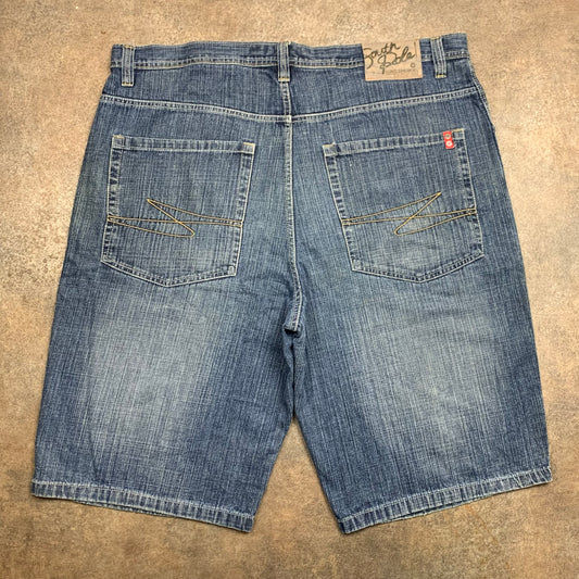 Southpole 00s red tab navy baggy jorts