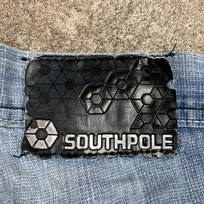 Southpole 00s light blue baggy denim shorts