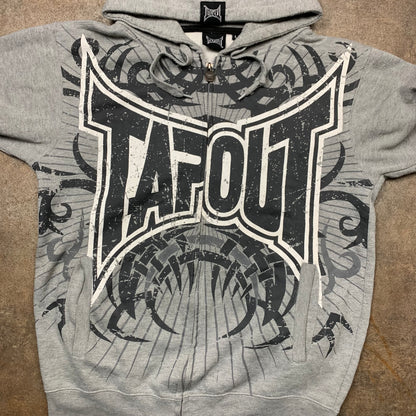 Tapout 00s graphic grunge zip hoodie (L)