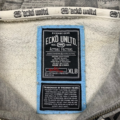 Ecko Unltd 00s grey graphic hoodie