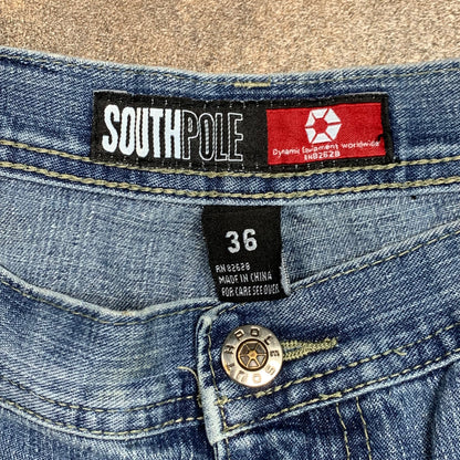 Southpole 00s red tab baggy jorts (36")