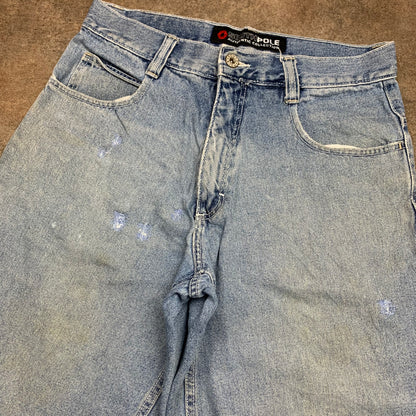 Southpole 00s pale blue baggy jorts