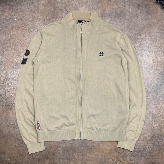 Quiksilver 00s cream beige zip cardigan