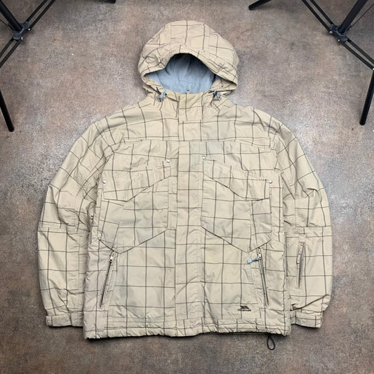 Trespass 00s plaid cream beige ski jacket