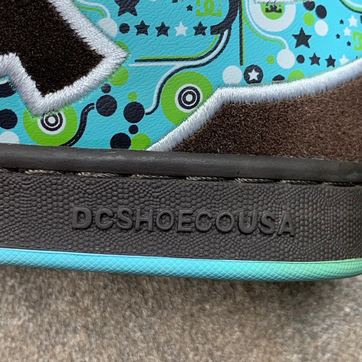 DC Shoes 00s brown blue studded trainers