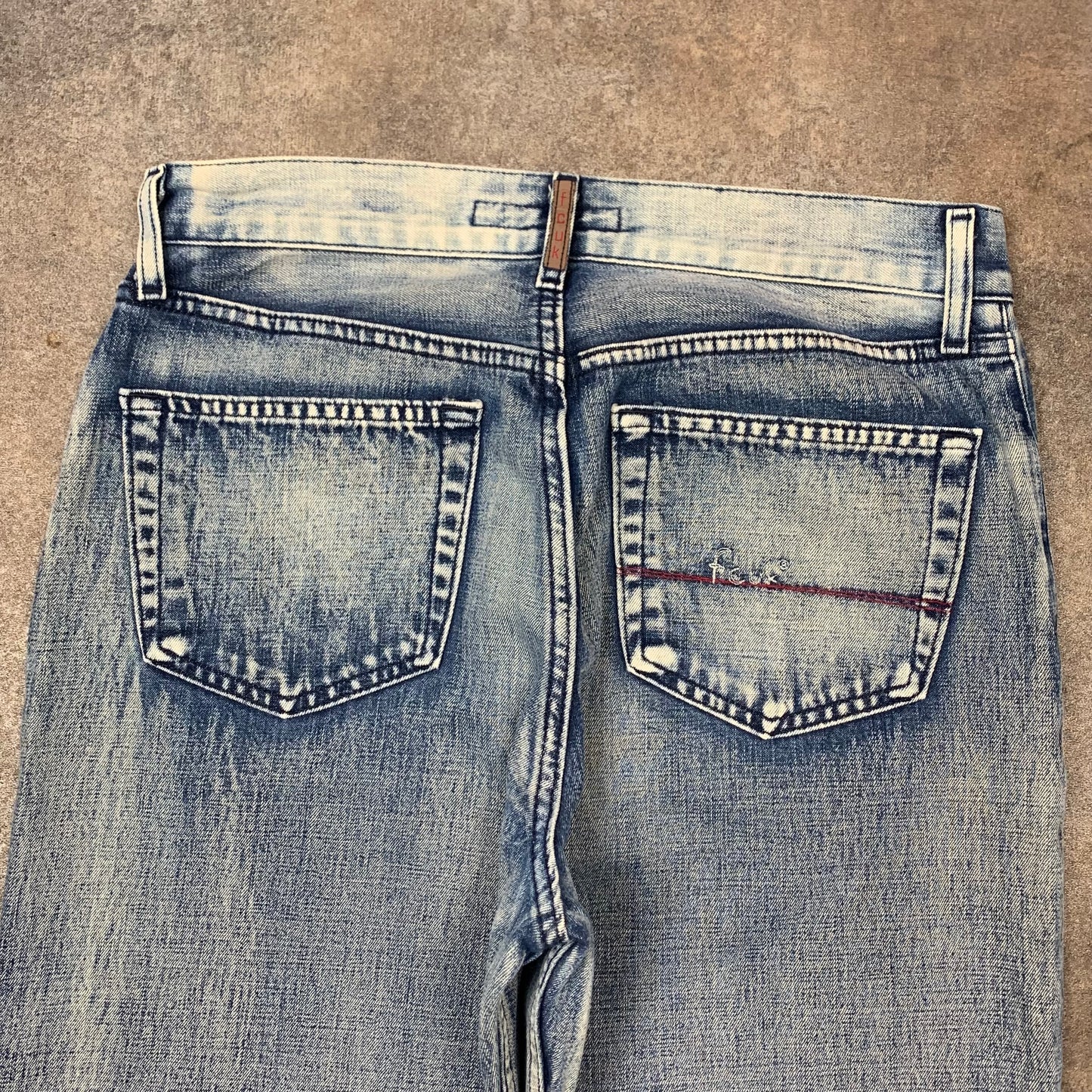 FCUK 00s flared baggy faded jeans (32")