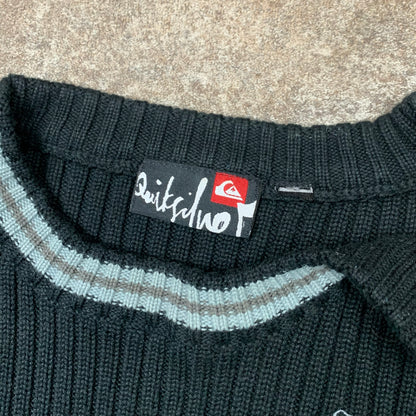 Quiksilver 00s graphic button neck knit