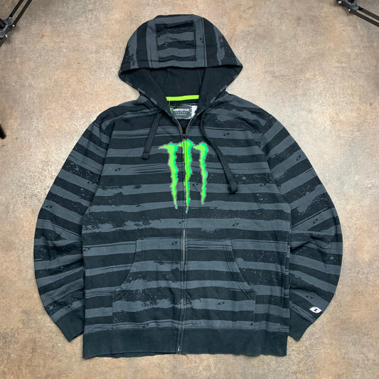 Monster Energy One Industries graphic grunge hoodie