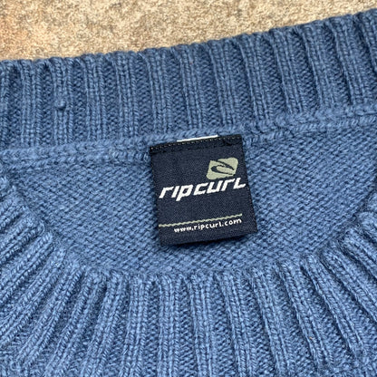Rip Curl 00s graphic blue knit jumper