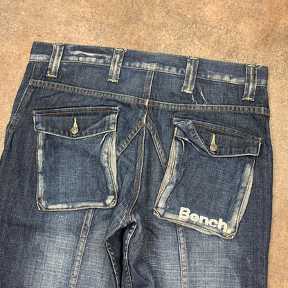 Bench 00s baggy faded navy jeans (34")