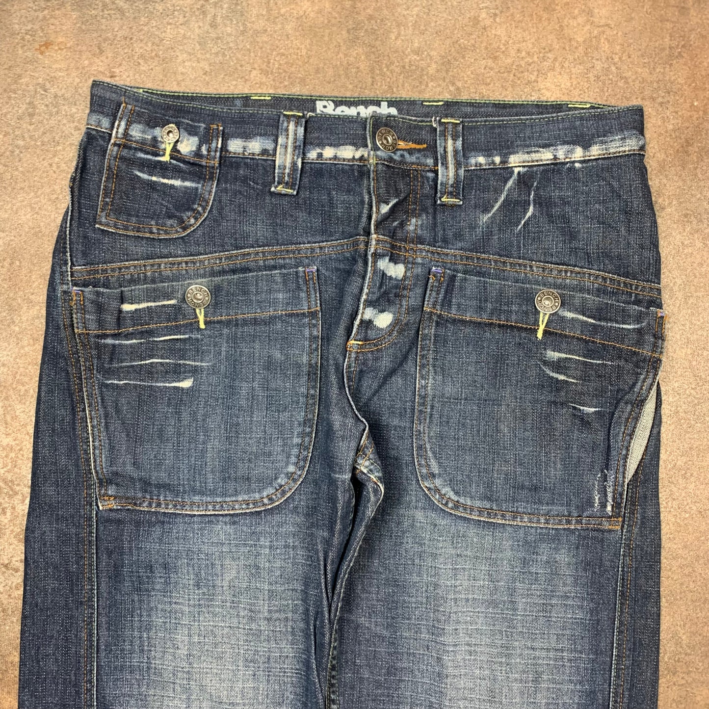 Bench 00s baggy faded navy jeans (34")