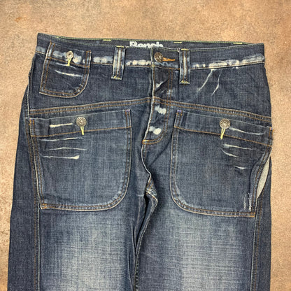Bench 00s baggy faded navy jeans (34")