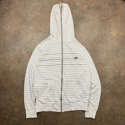 Quiksilver 00s striped gimp zip hoodie (L)