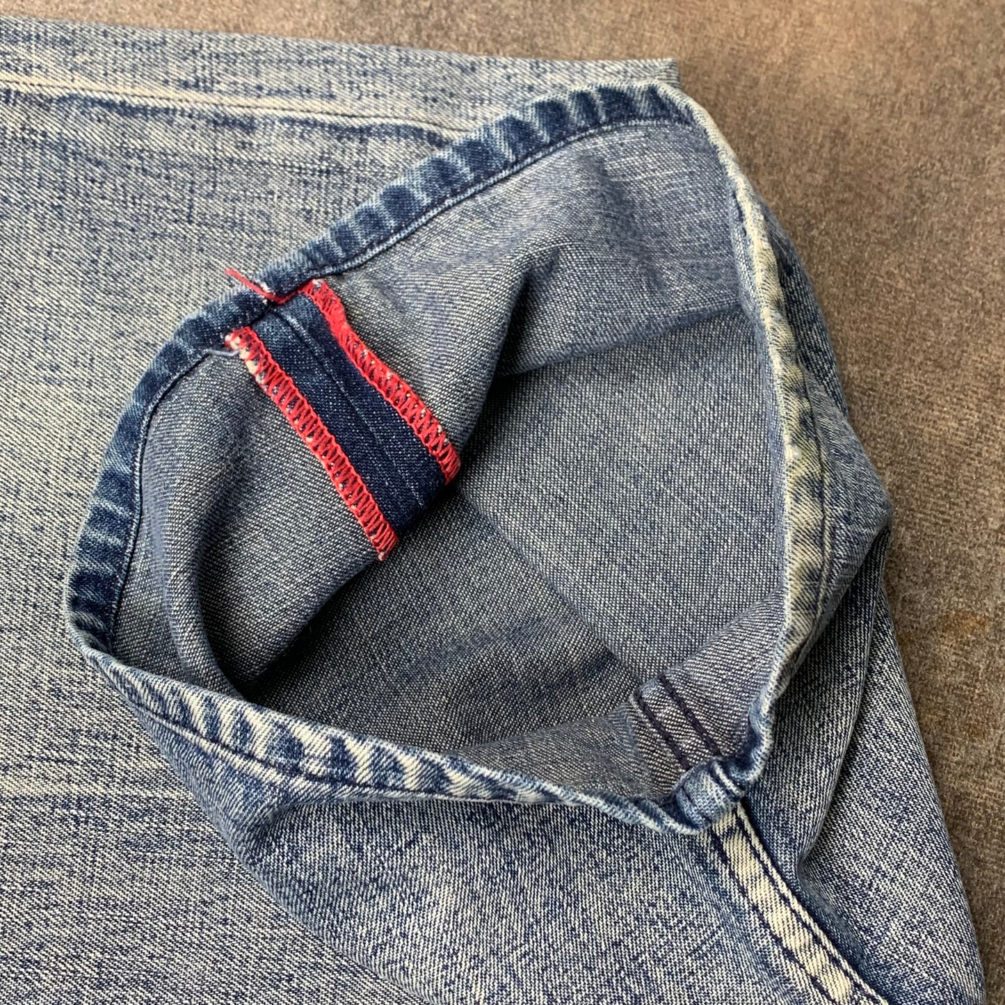 FCUK 00s flared baggy faded jeans (32")