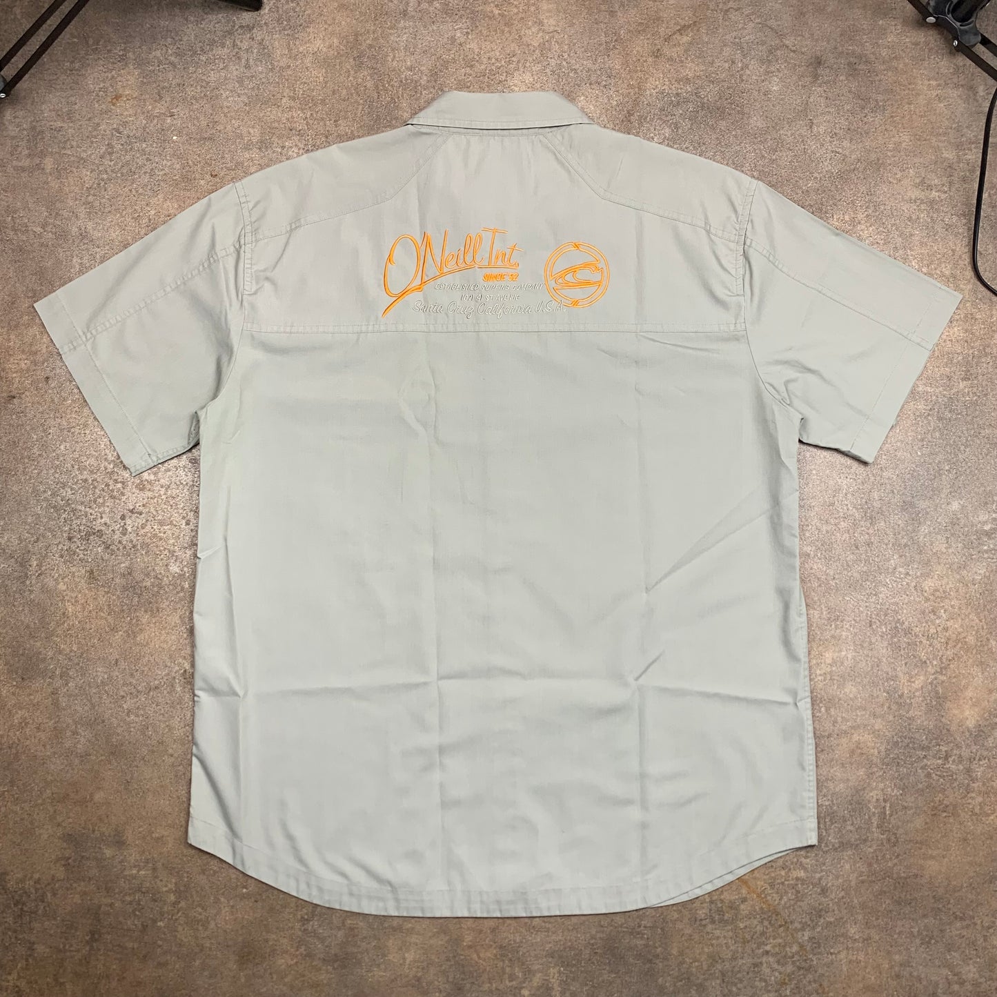 O'Neill 90s grey graphic button pocket shirt