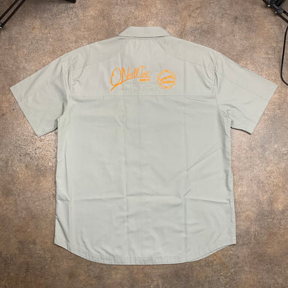O'Neill 90s grey graphic button pocket shirt
