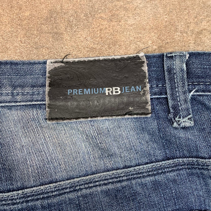 Raw Blue 00s graphic grunge baggy jeans
