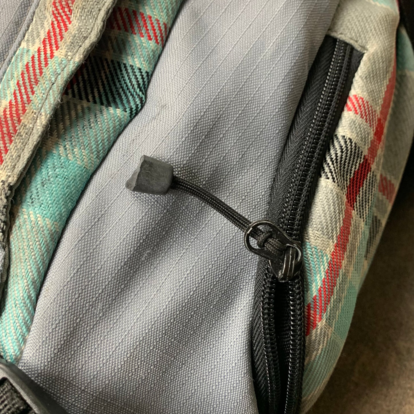Oxbow 00s utilised plaid backpack