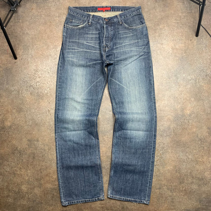 FCUK 00s navy embroidered jeans