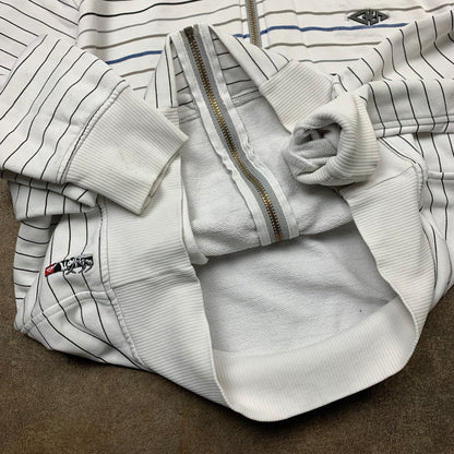 Quiksilver 00s striped gimp zip hoodie (L)
