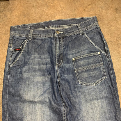 FUBU 90s navy baggy graphic jeans