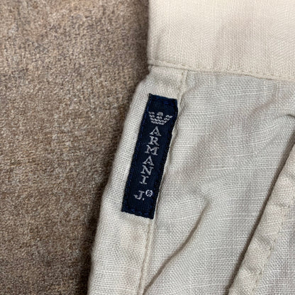 Armani Jeans 00s cream baggy linen jeans