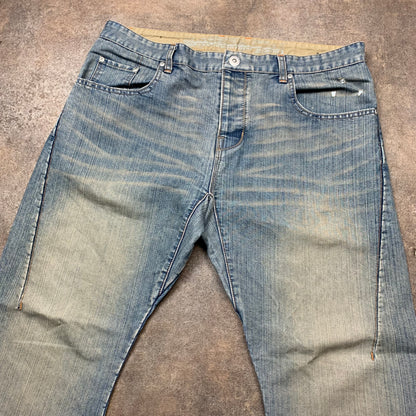 Oakley Software 00s flared faded jeans (38")