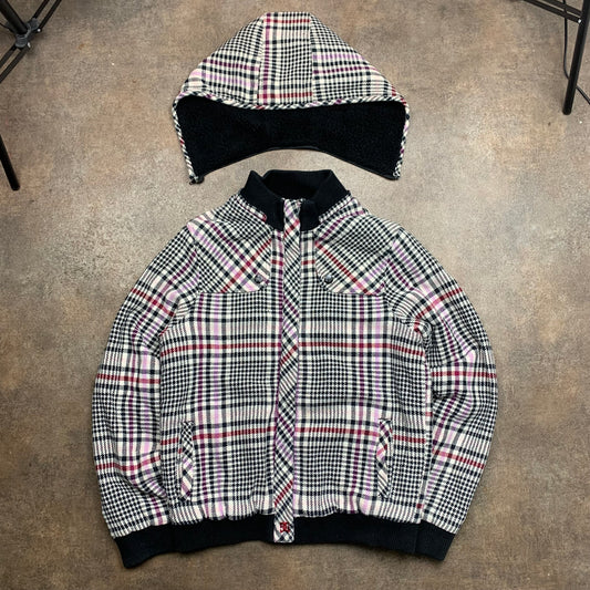 DC Shoes 00s plaid graphic zip hoodie