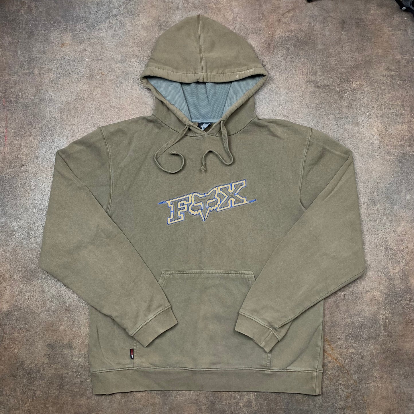 Fox Racing 00s brown boxy graphic hoodie (M)