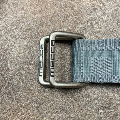 Mecca 00s grey graphic webbed belt