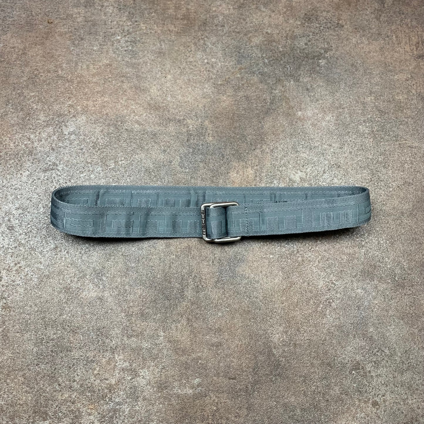 Mecca 00s grey graphic webbed belt