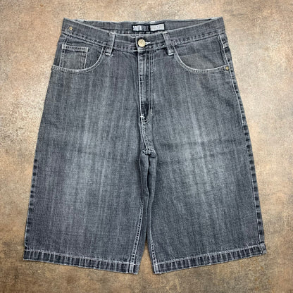Southpole 00s grey baggy graphic jorts