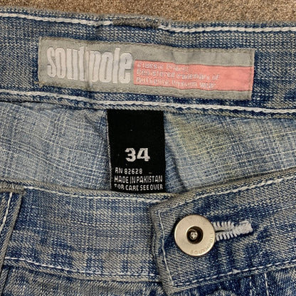 Southpole 00s pale blue baggy cargo jorts