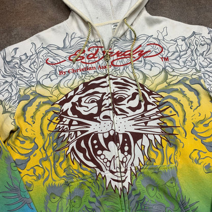 Ed Hardy 00s Christian Audigier studded graphic hoodie