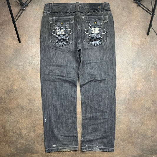 Crown Holder 00s graphic baggy grunge jeans