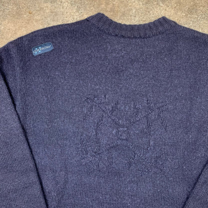 Oxbow 90s navy graphic knit (M)