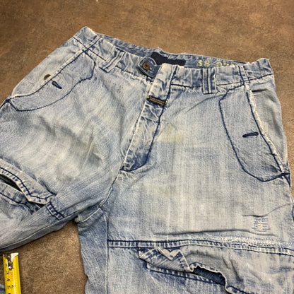 Marithé + François Girbaud 00s baggy graphic blue jeans